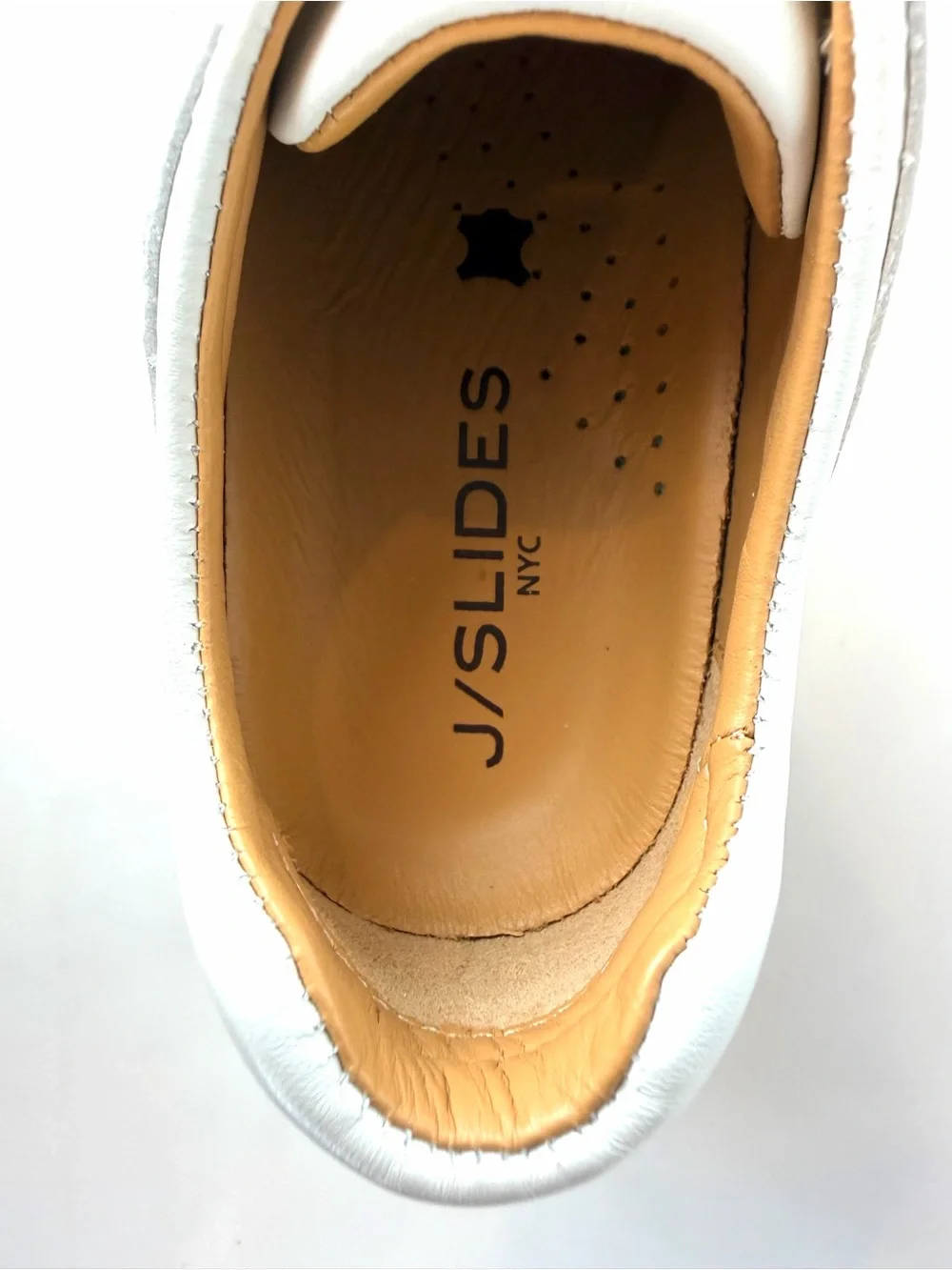 J Slides NYC White Leather Platform Sneakers Size 6 NIB
